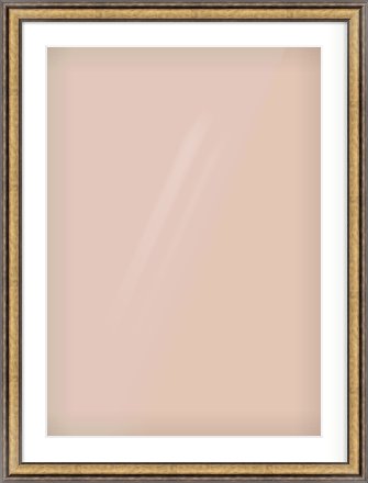Gold Spoon Frame for 594 × 841mm artwork, with Smooth White Single Mount