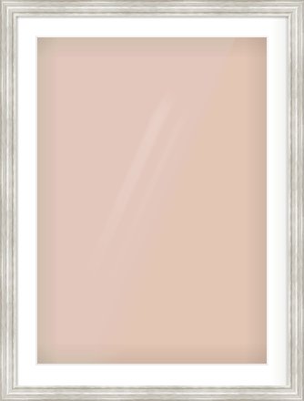 Silver Scoop Frame for 594 × 841mm artwork, with Smooth White Single Mount