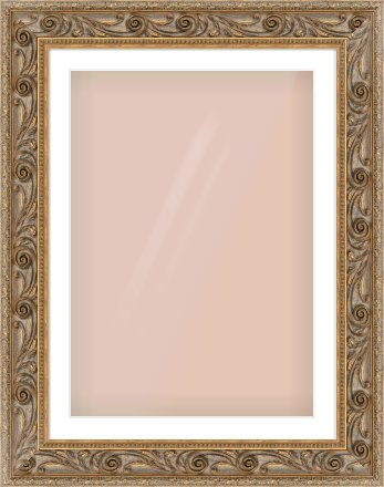 Gold Spoon Frame for 594 × 841mm artwork, with Smooth White Single Mount