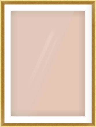 Gold Cushion Frame for 594 × 841mm artwork, with Smooth White Single Mount