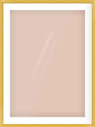 Gold Cushion Frame for 594 × 841mm artwork, with Smooth White Single Mount