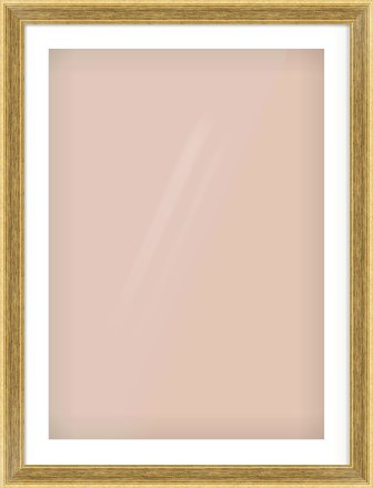Gold Flat Frame for 594 × 841mm artwork, with Smooth White Single Mount