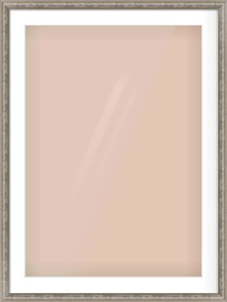 Silver Dome Frame for 594 × 841mm artwork, with Smooth White Single Mount