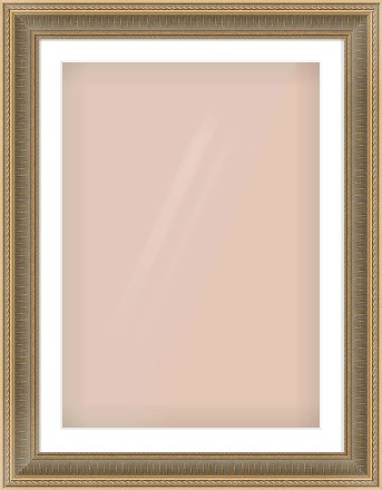 Gold Spoon Frame for 594 × 841mm artwork, with Smooth White Single Mount
