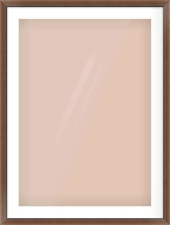 Brown Flat Frame for 594 × 841mm artwork, with Smooth White Single Mount