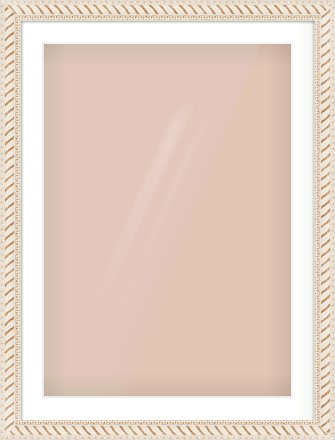 Off White & Gold Dome Frame for 594 × 841mm artwork, with Smooth White Single Mount