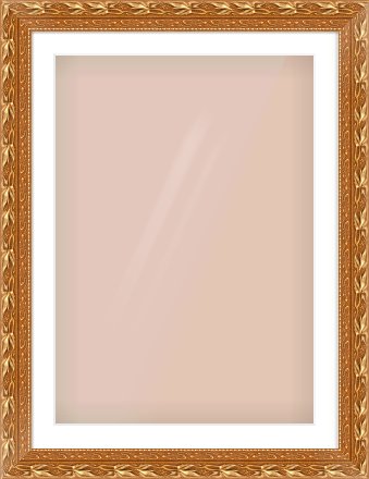 Gold Spoon Frame for 594 × 841mm artwork, with Smooth White Single Mount