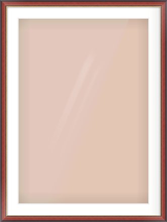 Brown Cushion Frame for 594 × 841mm artwork, with Smooth White Single Mount