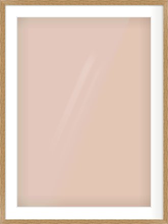 Oak Effect Flat Frame for 594 × 841mm artwork, with Smooth White Single Mount