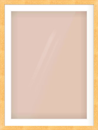 Oak Effect Flat Frame for 594 × 841mm artwork, with Smooth White Single Mount