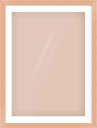 Oak Effect Flat Frame for 594 × 841mm artwork, with Smooth White Single Mount