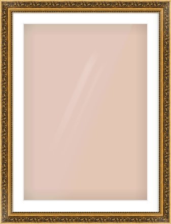 Gold Spoon Frame for 594 × 841mm artwork, with Smooth White Single Mount