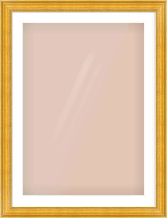 Gold Spoon Frame for 594 × 841mm artwork, with Smooth White Single Mount