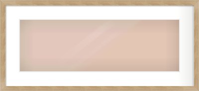 Oak Veneer Flat Frame for 600 × 200mm artwork, with Smooth White Single Mount