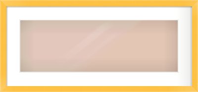 Yellow Paint Flat Frame for 600 × 200mm artwork, with Smooth White Single Mount