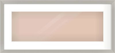 Grey Flat Frame for 600 × 200mm artwork, with Smooth White Single Mount