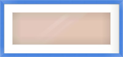 Light Blue Paint Flat Frame for 600 × 200mm artwork, with Smooth White Single Mount