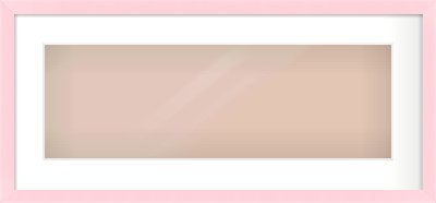 Pink Paint Flat Frame for 600 × 200mm artwork, with Smooth White Single Mount