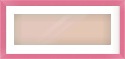 Pink Paint Flat Frame for 600 × 200mm artwork, with Smooth White Single Mount