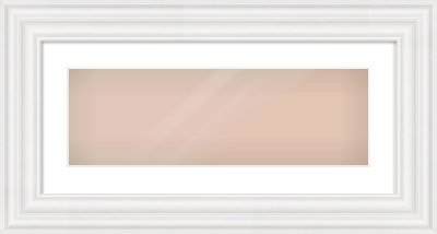 White Spoon Frame for 600 × 200mm artwork, with Smooth White Single Mount