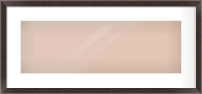Brown Flat Frame for 600 × 200mm artwork, with Smooth White Single Mount