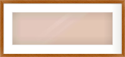 Natural Wood Flat Frame for 600 × 200mm artwork, with Smooth White Single Mount
