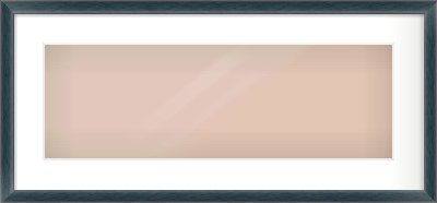 Aqua Blue Stain Cushion Frame for 600 × 200mm artwork, with Smooth White Single Mount