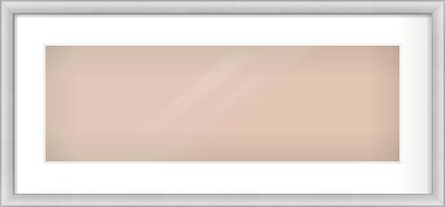 Silver Cushion Frame for 600 × 200mm artwork, with Smooth White Single Mount