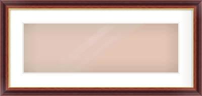 Brown Reverse Frame for 600 × 200mm artwork, with Smooth White Single Mount