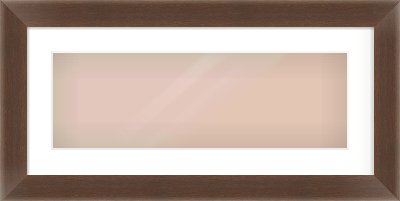 Brown Flat Frame for 600 × 200mm artwork, with Smooth White Single Mount