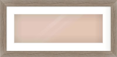 Grey Wood Flat Frame for 600 × 200mm artwork, with Smooth White Single Mount