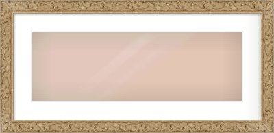 Light Brown Decorative Frame for 600 × 200mm artwork, with Smooth White Single Mount