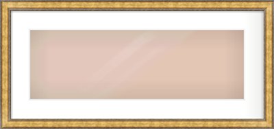 Gold Spoon Frame for 600 × 200mm artwork, with Smooth White Single Mount