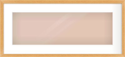 Oak Veneer Flat Frame for 600 × 200mm artwork, with Smooth White Single Mount