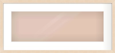 Natural Wood Flat Frame for 600 × 200mm artwork, with Smooth White Single Mount