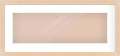 Light Oak Veneer Flat Frame for 600 × 200mm artwork, with Smooth White Single Mount