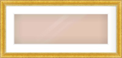 Gold Reverse Frame for 600 × 200mm artwork, with Smooth White Single Mount