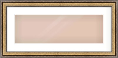 Gold Spoon Frame for 600 × 200mm artwork, with Smooth White Single Mount