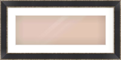 Black & Champagne Silver Bevel Frame for 600 × 200mm artwork, with Smooth White Single Mount