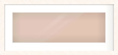Ivory Flat Frame for 600 × 200mm artwork, with Smooth White Single Mount