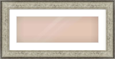 Silver Flat Frame for 600 × 200mm artwork, with Smooth White Single Mount