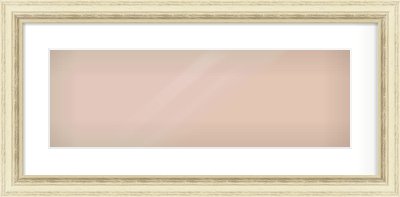 Ivory Distressed Frame for 600 × 200mm artwork, with Smooth White Single Mount