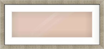 Silver & Black Sided Flat Frame for 600 × 200mm artwork, with Smooth White Single Mount