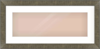 Brushed Pewter Flat Frame for 600 × 200mm artwork, with Smooth White Single Mount