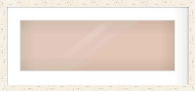 White Flat Frame for 600 × 200mm artwork, with Smooth White Single Mount