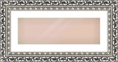 Silver Reverse Frame for 600 × 200mm artwork, with Smooth White Single Mount