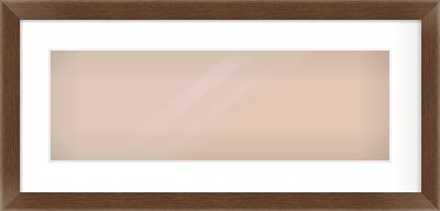 Brown Flat Frame for 600 × 200mm artwork, with Smooth White Single Mount