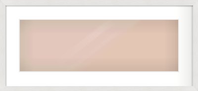 White Flat Frame for 600 × 200mm artwork, with Smooth White Single Mount