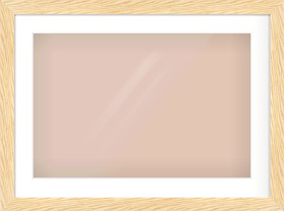 Natural Wood Reverse Frame for 600 × 400mm artwork, with Smooth White Single Mount