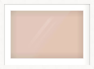 White Flat Frame for 600 × 400mm artwork, with Smooth White Single Mount